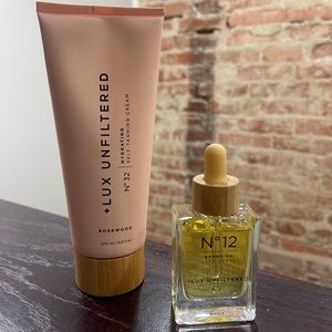 +Lux Unfiltered Gradual Self tanning cream & bronzing face drops BUNDLE